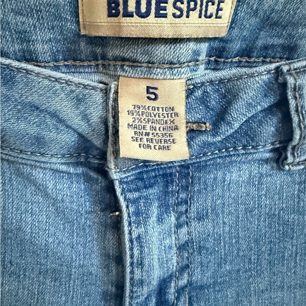 Blue Spice Skinny Blue Jeans with Distressed Wash - Picture 3 of 5